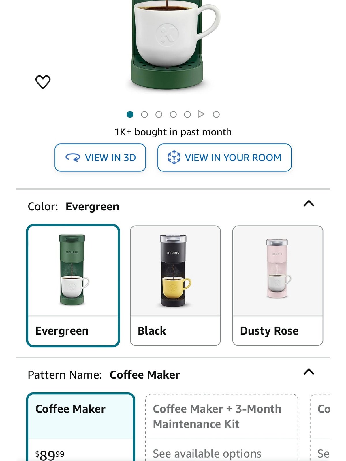 Keurig K-Mini Single Serve Coffee Maker, Evergreen