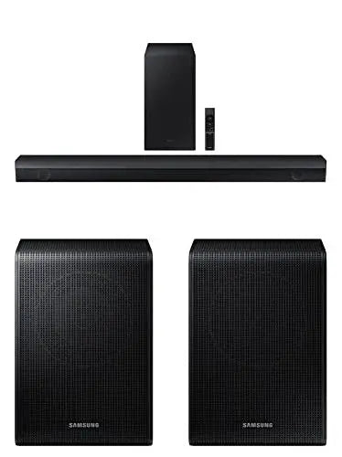 SAMSUNG HW-C450 2.1ch Soundbar w/DTS Virtual X, Subwoofer Included, Bass Boost, Adaptive Sound Lite, Game Mode, Bluetooth, Wireless Surround Sound Compatible Newest Model ,Black