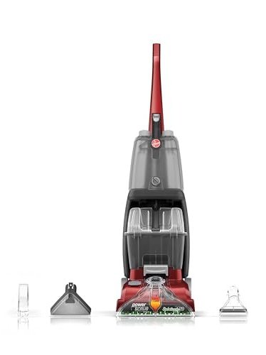 Hoover PowerScrub Deluxe Carpet Cleaner Machine, for Carpet and Upholstery, Deep Cleaning Carpet Shampooer, Carpet Deodorizer and Pet Stain Remover, FH50150NC, Red