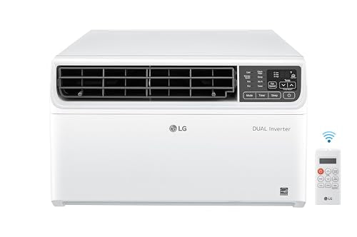 LG 18,000 BTU DUAL Inverter Smart Window Air Conditioner, 230V, Cools 1,000 Sq. Ft. for Bedroom, Living Room, Apartment, Ultra Quiet Operation, ENERGY STAR®, with LG ThinQ, Amazon Alexa & Hey Google ANM Liquidation