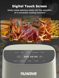 Nuwave Brio Plus 8 Qt Air Fryer, PFAS Free, New & Improved, Digital Touch Screen, Cool White Display, 50°F~400°F in Precise 5°, 5 Cook Functions, 100 Presets & 50 Memory, 3 Wattages 700, 1500, 1800 ANM Liquidation