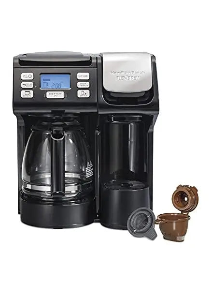 Hamilton Beach FlexBrew Trio 2-Way Coffee Maker, Compatible with K-Cup Pods or Grounds, Combo, Single Serve & Full 12c Pot, Black - Fast Brewing (49902) - ANM Liquidation