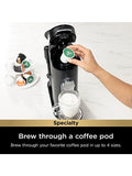 Ninja Pod & Grounds Specialty Single-Serve Coffee Maker, K-Cup Pod Compatible, Brews Grounds, Compact Design, Built-In Milk Frother, 56-oz. Reservoir, 6-oz. Cup to 24-oz. Mug Sizes, Black, PB051 ANM Liquidation