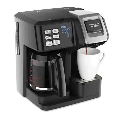 Hamilton Beach FlexBrew Trio 2-Way Coffee Maker, Compatible with K-Cup Pods or Grounds, Combo, Single Serve & Full 12c Pot, Black - Fast Brewing (49902) - ANM Liquidation