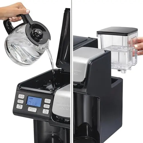 Hamilton Beach FlexBrew Trio 2-Way Coffee Maker, Compatible with K-Cup Pods or Grounds, Combo, Single Serve & Full 12c Pot, Black - Fast Brewing (49902) - ANM Liquidation