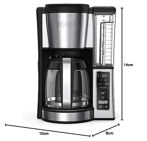 Ninja 12-Cup Programmable Coffee Brewer, 2 Brew Styles, Adjustable Warm Plate, 60oz Water Reservoir, Delay Brew - Black/Stainless Steel - ANM Liquidation