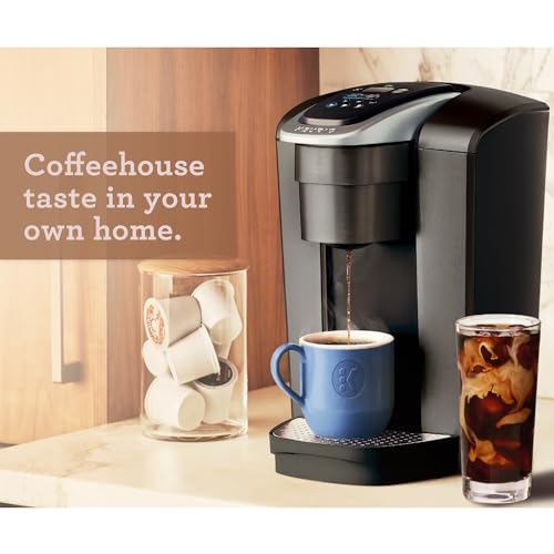 Keurig K-Elite Single Serve K-Cup Pod Coffee Maker, with Strength and Temperature Control, Iced Coffee Capability, 8 to 12oz Brew Size, Programmable, Brushed Slate ANM Liquidation