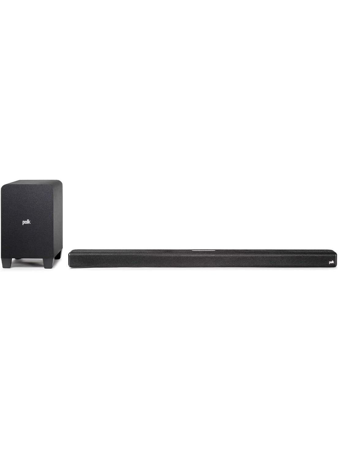 Polk Audio Signa S2 Low Profile TV Sound Bar, Works with 4K & HD TVs, Wireless Subwoofer, Includes HDMI & Optical Cables, Bluetooth Enabled, Black