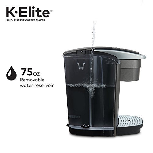 Keurig K-Elite Single Serve K-Cup Pod Coffee Maker, with Strength and Temperature Control, Iced Coffee Capability, 8 to 12oz Brew Size, Programmable, Brushed Slate ANM Liquidation