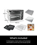 Ninja DCT401 12-in-1 Double Oven with FlexDoor, FlavorSeal & Smart Finish, Rapid Top Convection and Air Fry Bottom , Bake, Roast, Toast, Air Fry, Pizza and More, Stainless Steel - ANM Liquidation