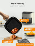 Nuwave Brio Plus 8 Qt Air Fryer, PFAS Free, New & Improved, Digital Touch Screen, Cool White Display, 50°F~400°F in Precise 5°, 5 Cook Functions, 100 Presets & 50 Memory, 3 Wattages 700, 1500, 1800 ANM Liquidation