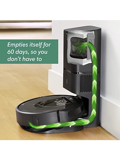 iRobot Roomba i7+ 7550 Robot Vacuum with Automatic Dirt Disposal - Empties Itself for up to 60 Days, Wi-Fi Connected, Smart Mapping, Works with Alexa, Ideal for Pet Hair, Carpets, Hard Floors