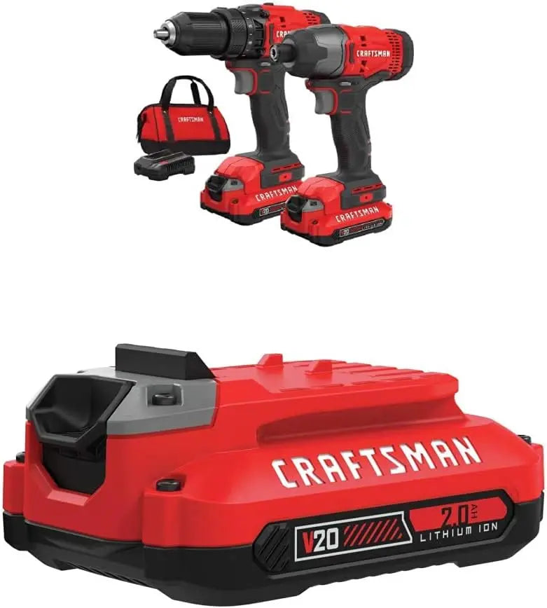 CRAFTSMAN V20 MAX Cordless Drill and Impact Driver, Power Tool Combo Kit with 2 Batteries and Charger (CMCK200C2AM) - ANM Liquidation