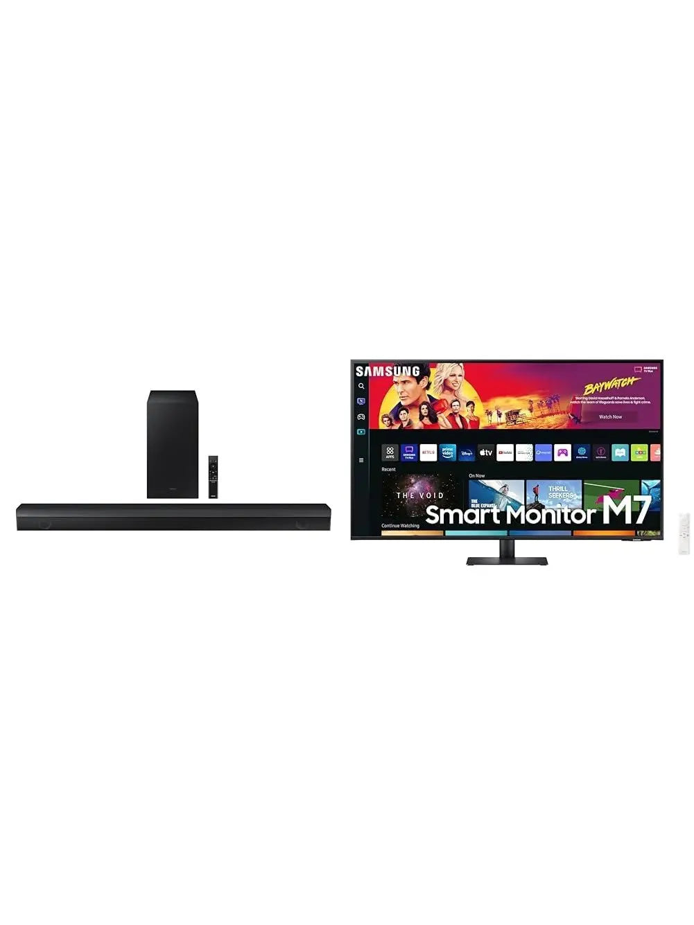 SAMSUNG HW-C450 2.1ch Soundbar w/DTS Virtual X, Subwoofer Included, Bass Boost, Adaptive Sound Lite, Game Mode, Bluetooth, Wireless Surround Sound Compatible Newest Model ,Black