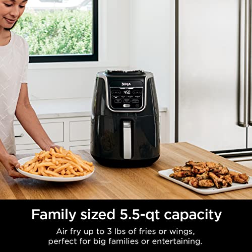 Ninja AF150AMZ Air Fryer XL, 5.5 Qt. Capacity that can Air Fry, Air Roast, Bake, Reheat & Dehydrate, with Dishwasher Safe, Nonstick Basket & Crisper Plate and a Chef-Inspired Recipe Guide, Grey ANM Liquidation