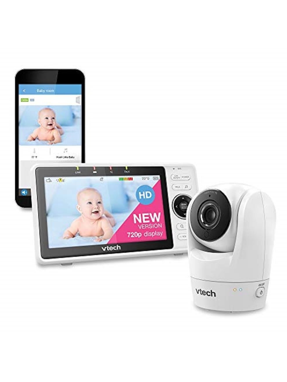 VTech Upgraded Smart WiFi Baby Monitor VM901, 5-inch 720p Display, 1080p Camera, HD NightVision, Fully Remote Pan Tilt Zoom, 2-Way Talk, Free Smart Phone App, Works with iOS, Android