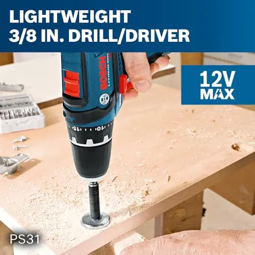 BOSCH CLPK22-120 12V Max Cordless 2-Tool 3/8 in. Drill/Driver and 1/4 in. Impact Driver Combo Kit with 2 Batteries, Charger and Case,Blue - ANM Liquidation