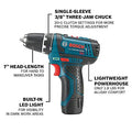 BOSCH CLPK22-120 12V Max Cordless 2-Tool 3/8 in. Drill/Driver and 1/4 in. Impact Driver Combo Kit with 2 Batteries, Charger and Case,Blue - ANM Liquidation