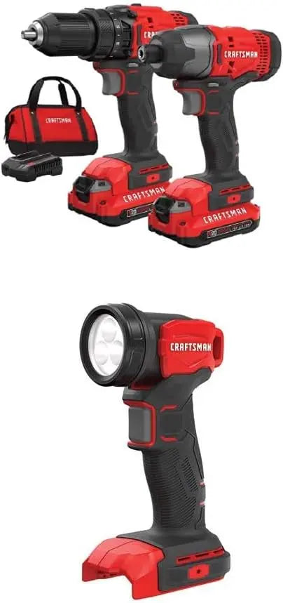 CRAFTSMAN V20 MAX Cordless Drill and Impact Driver, Power Tool Combo Kit with 2 Batteries and Charger (CMCK200C2AM) - ANM Liquidation