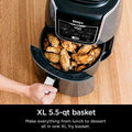 Ninja AF150AMZ Air Fryer XL, 5.5 Qt. Capacity that can Air Fry, Air Roast, Bake, Reheat & Dehydrate, with Dishwasher Safe, Nonstick Basket & Crisper Plate and a Chef-Inspired Recipe Guide, Grey ANM Liquidation