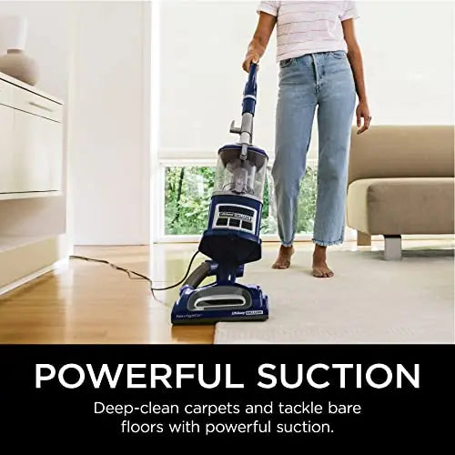 Shark NV360 Navigator Lift-Away Deluxe Upright Vacuum with Large Dust Cup Capacity, HEPA Filter, Swivel Steering, Upholstery Tool & Crevice Tool, Blue - ANM Liquidation