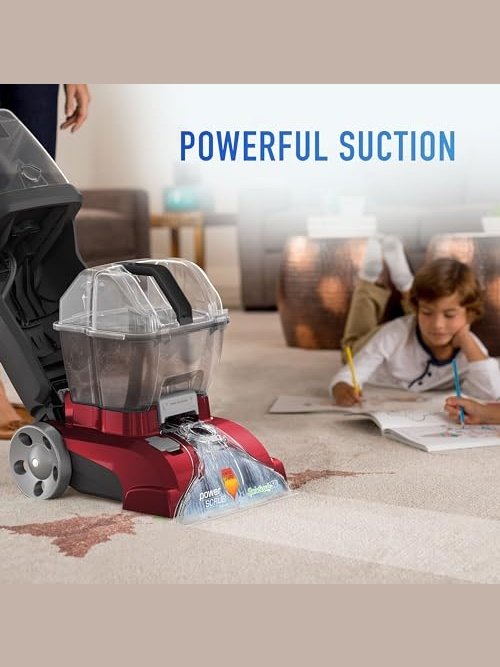 Hoover PowerScrub Deluxe Carpet Cleaner Machine, for Carpet and Upholstery, Deep Cleaning Carpet Shampooer, Carpet Deodorizer and Pet Stain Remover, FH50150NC, Red