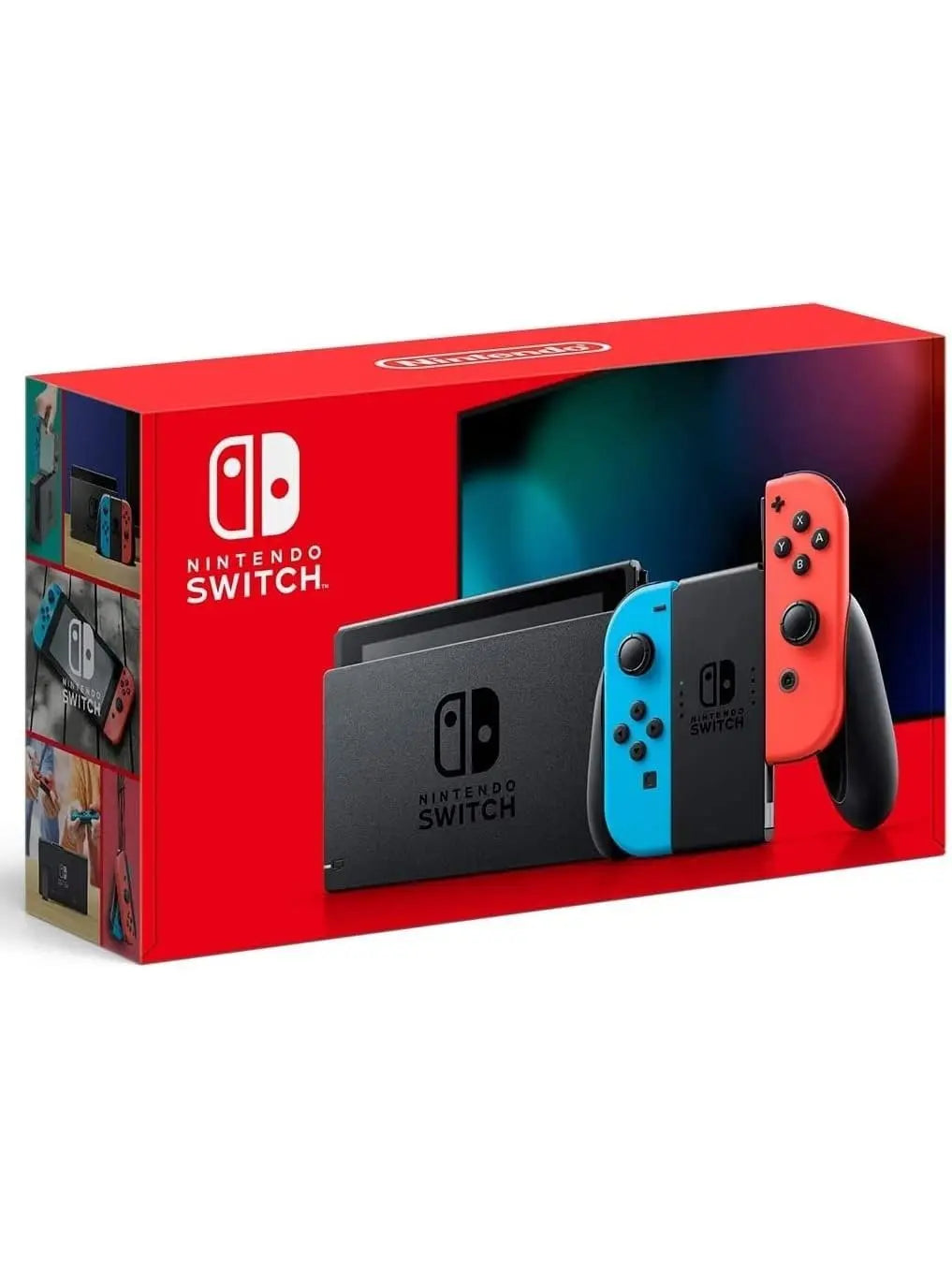 Nintendo Switch with Neon Blue and Neon Red Joy‑Con