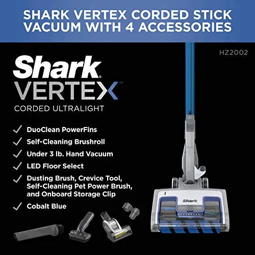 Shark HZ702 Ultralight PetPro Corded Stick Vacuum with PowerFins HairPro Odor Neutralizer Technology, Wine Purple, 0.37 L Capacity - ANM Liquidation