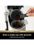 Ninja Pod & Grounds Specialty Single-Serve Coffee Maker, K-Cup Pod Compatible, Brews Grounds, Compact Design, Built-In Milk Frother, 56-oz. Reservoir, 6-oz. Cup to 24-oz. Mug Sizes, Black, PB051 ANM Liquidation