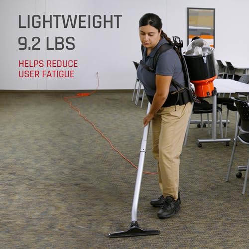 Hoover Commercial Shoulder Vac Pro Backpack Bagged Vacuum Cleaner, with HEPA Media Filter, Lightweight with Extra Long Cord, Chiropractic Design, for Carpet and Hard Floors, C2401, Black - ANM Liquidation