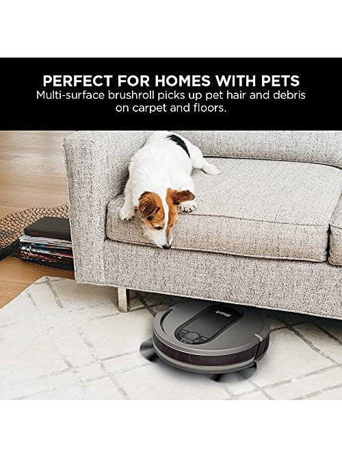 Shark AV911S EZ Robot Vacuum with Self-Empty Base, Bagless, Row-by-Row Cleaning, Perfect for Pet Hair, Compatible with Alexa, Wi-Fi, Gray, 30 Day Capacity