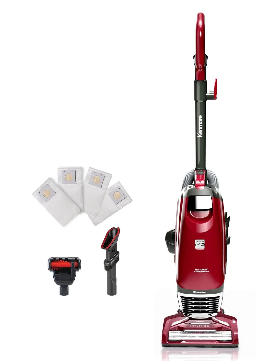 Kenmore BU3040 Intuition Lite Bagged Upright Vacuum Lightweight Cleaner 2-Motor Power Suction with HEPA Filter, 3-in-1 Combination Tool, Handi-Mate for Carpet, Floor, Pet Hair, Red W/No Lift-up