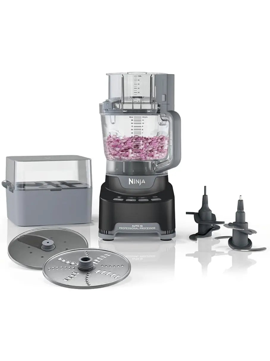 Ninja NF705BRN Professional XL Food Processor, Storage Box, 1200 Peak-Watts, 4-in-1, Chopping, Slicing/Shredding, Purees, Dough, 12-Cup Processor Bowl, 2 Blades & 2 Discs, Feed Chute/Pusher, Black - ANM Liquidation