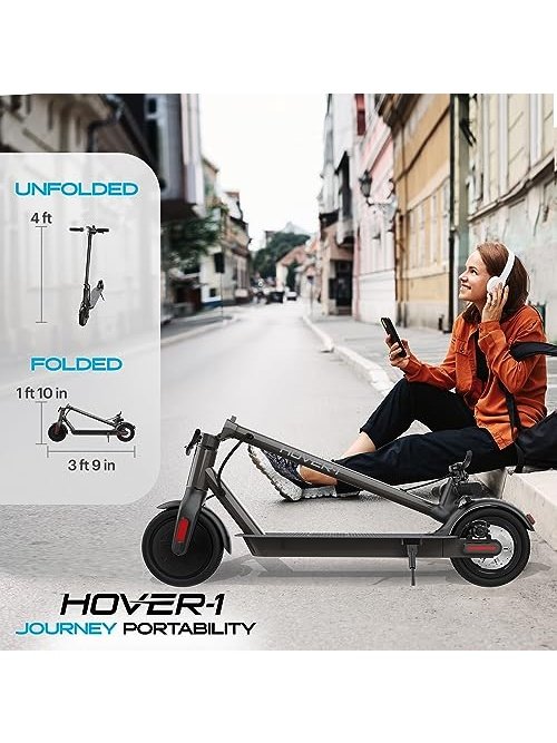 Hover-1 Journey Electric Scooter 14MPH, 16 Mile Range, 5HR Charge, LCD Display, 8.5 Inch High-Grip Tires, 220LB Max Weight, Cert. & Tested - Safe for Kids, Teens, Adults