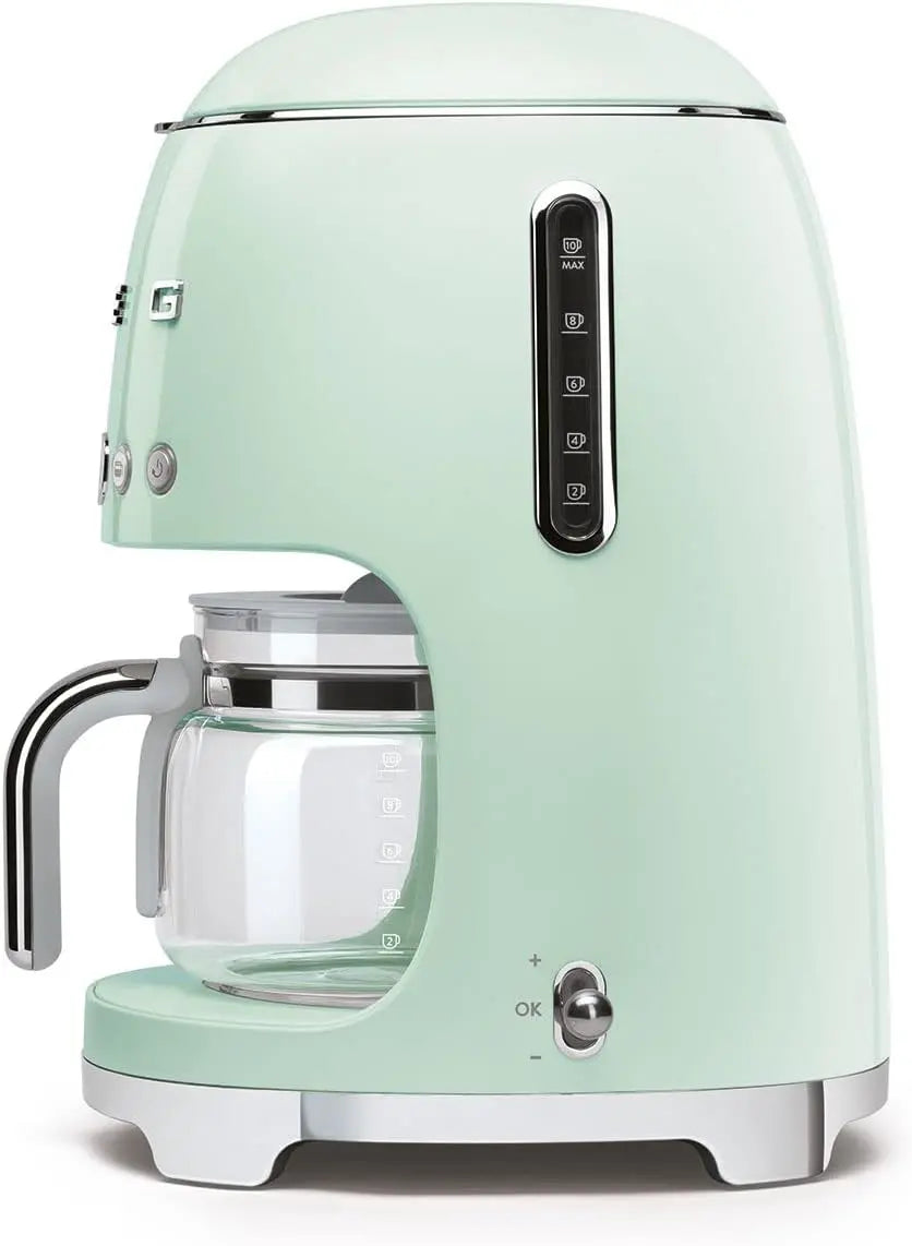 Smeg 50's Retro Style Aesthetic Drip Filter Coffee Machine, 10 cups, Pastel Green - ANM Liquidation