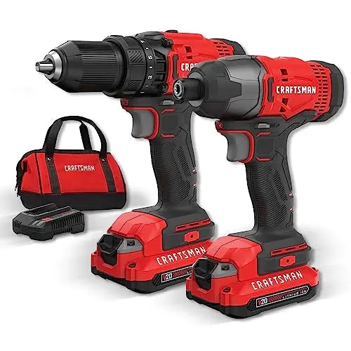 CRAFTSMAN V20 MAX Cordless Drill and Impact Driver, Power Tool Combo Kit with 2 Batteries and Charger (CMCK200C2AM) - ANM Liquidation