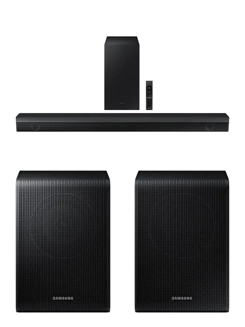 SAMSUNG HW-C450 2.1ch Soundbar w/DTS Virtual X, Subwoofer Included, Bass Boost, Adaptive Sound Lite, Game Mode, Bluetooth, Wireless Surround Sound Compatible Newest Model ,Black