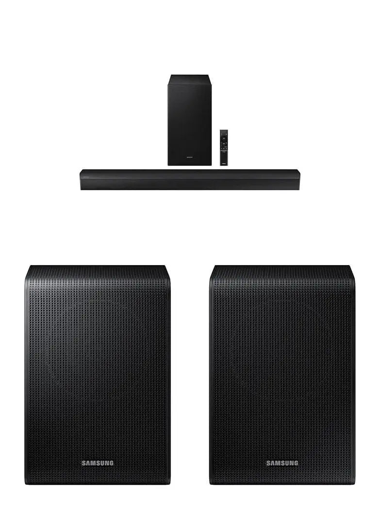 SAMSUNG HW-C450 2.1ch Soundbar w/DTS Virtual X, Subwoofer Included, Bass Boost, Adaptive Sound Lite, Game Mode, Bluetooth, Wireless Surround Sound Compatible Newest Model ,Black