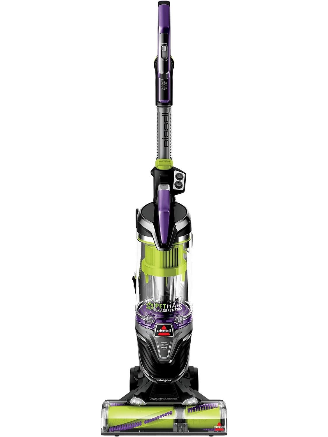 BISSELL Pet Hair Eraser Turbo Plus Lightweight Upright Vacuum Cleaner, Grapevine Purple With Electric Green Accents