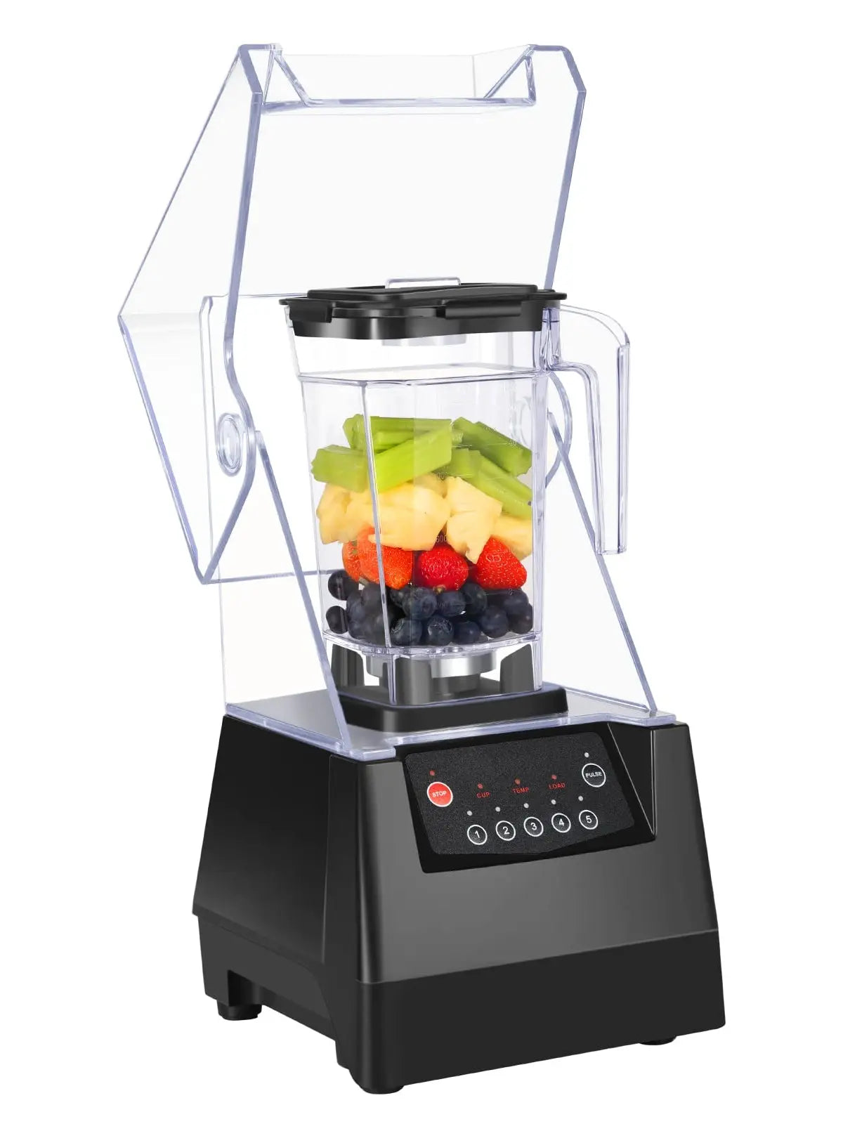 SYBO Super Quiet Commercial Blender with Soundproof Enclosure, Self-Cleaning 4D Blades for Ice Crushing, Smoothies and Puree, Professional Countertop Blender, Black - ANM Liquidation