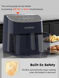 Nuwave Brio Plus 8 Qt Air Fryer, PFAS Free, New & Improved, Digital Touch Screen, Cool White Display, 50°F~400°F in Precise 5°, 5 Cook Functions, 100 Presets & 50 Memory, 3 Wattages 700, 1500, 1800 ANM Liquidation