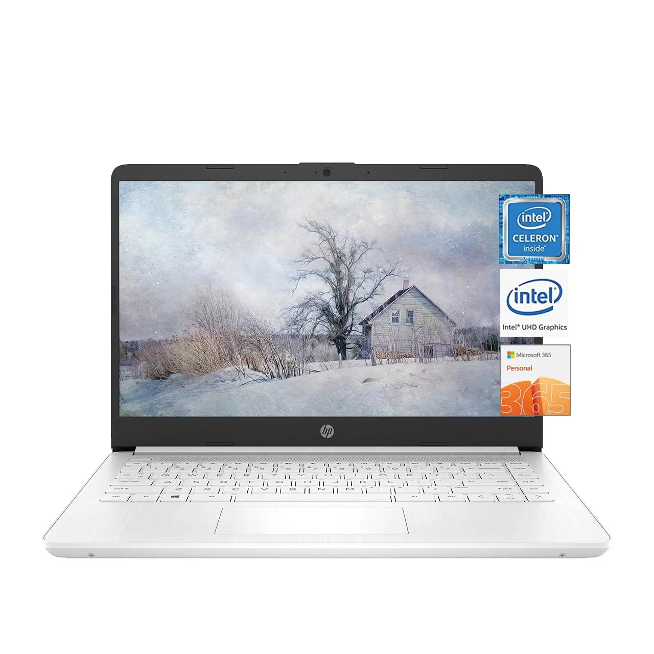 HP 14 Laptop, Intel Celeron N4020, 4 GB RAM, 64 GB Storage, 14-inch Micro-edge HD Display, Windows 11 Home, Thin & Portable, 4K Graphics, One Year of Microsoft 365 (14-dq0040nr, Snowflake White) - ANM Liquidation