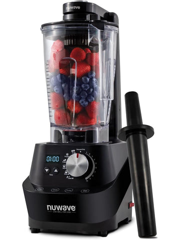 NuWave Moxie Commercial Blender, Smoothie Blender with 2.5HP Motor, Professional Grade, Self-Cleaning - 6 presets & 10 Speed Settings for Shakes, Smoothies, Nut Butters, Crushed Ice,Black, Grey - ANM Liquidation