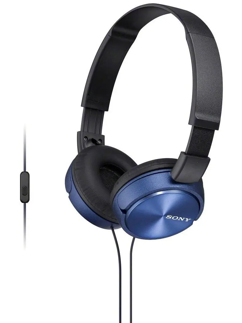 Sony MDR-ZX310AP ZX Series Wired On Ear Headphones with mic, Blue, 1 x 1 x 1 inche