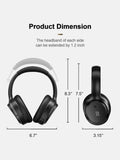 Bluetooth Headphones, Hybrid Active Noise Cancelling Wireless Headphones Over Ear with Microphone, 140H Playtime, Transparency Mode, Deep Bass, Clear Calls, Comfort fit for Travel, Home Office