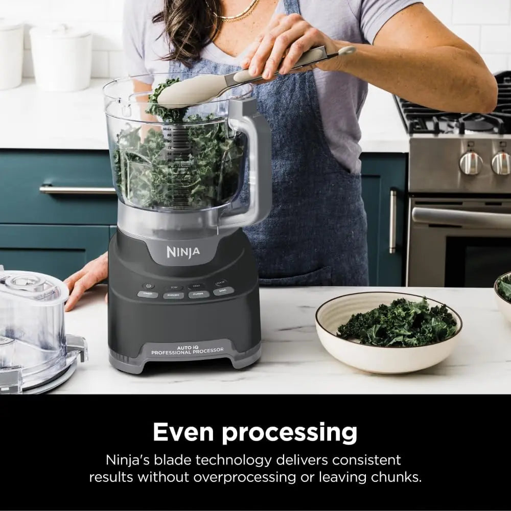 Ninja NF705BRN Professional XL Food Processor, Storage Box, 1200 Peak-Watts, 4-in-1, Chopping, Slicing/Shredding, Purees, Dough, 12-Cup Processor Bowl, 2 Blades & 2 Discs, Feed Chute/Pusher, Black - ANM Liquidation