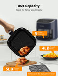 Nuwave Brio Plus 8 Qt Air Fryer, PFAS Free, New & Improved, Digital Touch Screen, Cool White Display, 50°F~400°F in Precise 5°, 5 Cook Functions, 100 Presets & 50 Memory, 3 Wattages 700, 1500, 1800 ANM Liquidation