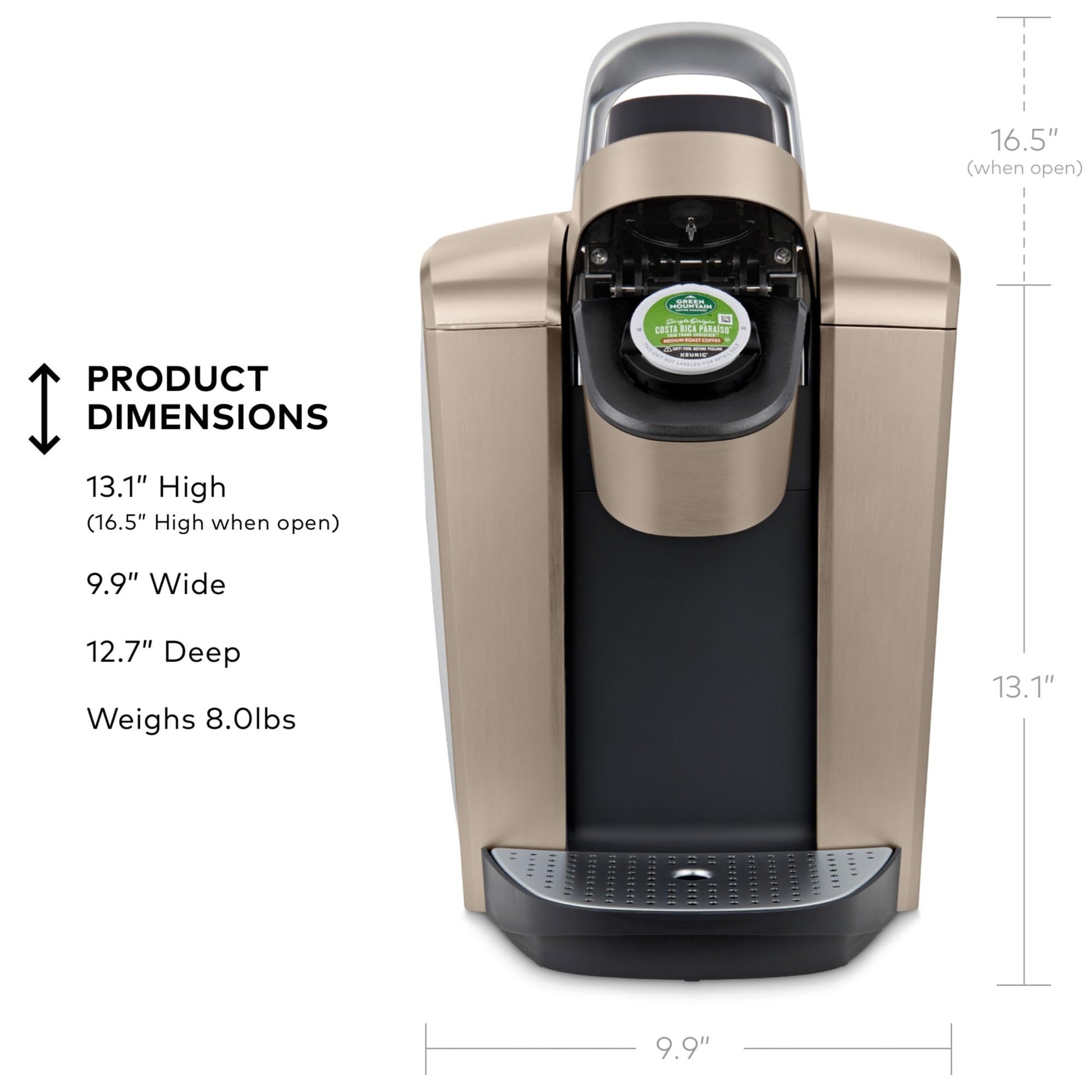 Keurig K-Elite Single Serve K-Cup Pod Coffee Maker, with Strength and Temperature Control, Iced Coffee Capability, 8 to 12oz Brew Size, Programmable, Brushed Slate ANM Liquidation