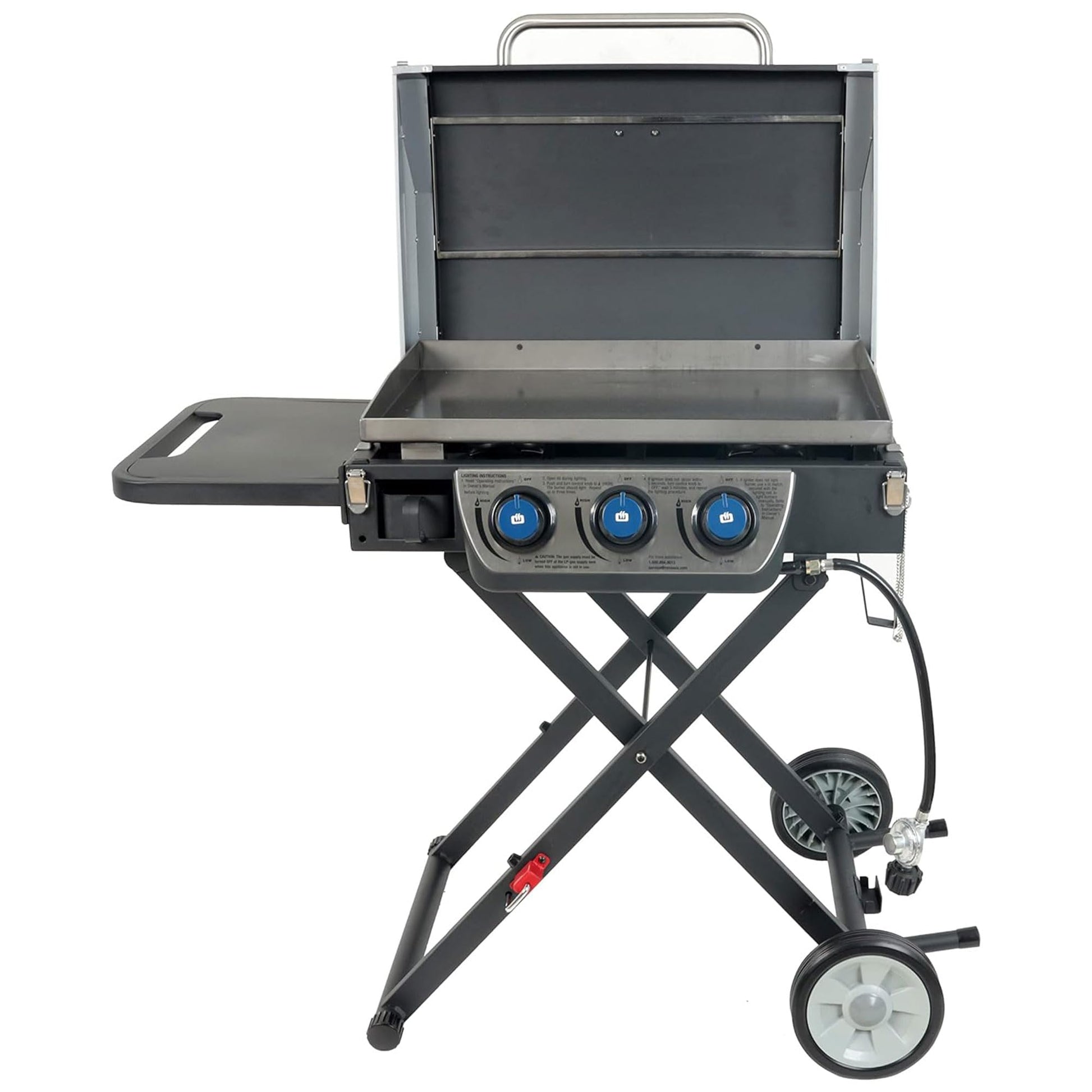 Razor Griddle Gas Grill & Griddle for Backyard Cooking and Camping, Portable Grill with Cart & Side Shelf ANM Liquidation