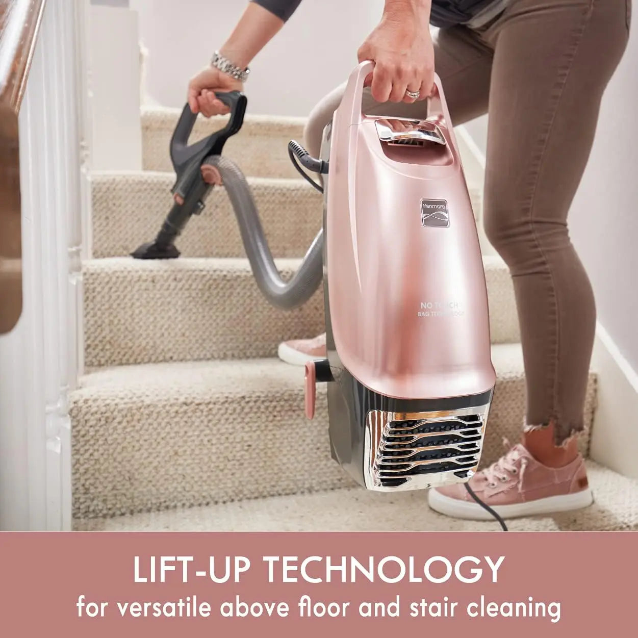 Kenmore BU4050 Intuition Bagged Upright Vacuum, liftup Cleaner with Hair Eliminator brushroll, pet Handi-Mate for Carpet, Hard Floor, Rose Gold - ANM Liquidation